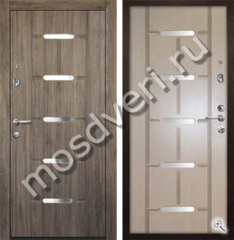 Входная дверь со скрытыми петлями с горизонтальными вставками - купить от производителя Мосдвери Входная дверь со скрытыми петлями с горизонтальными вставками